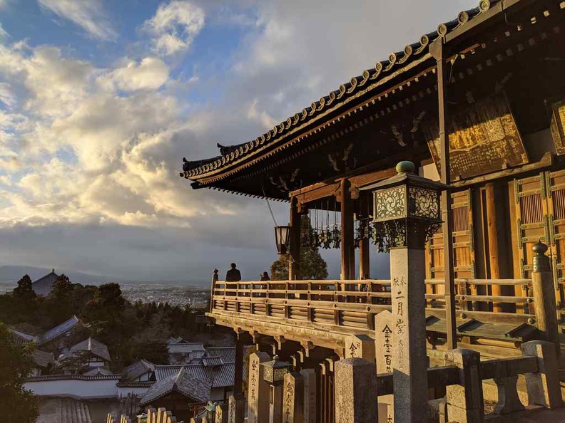 Nara park Japan vantage viewing deck in the beautiful sunset