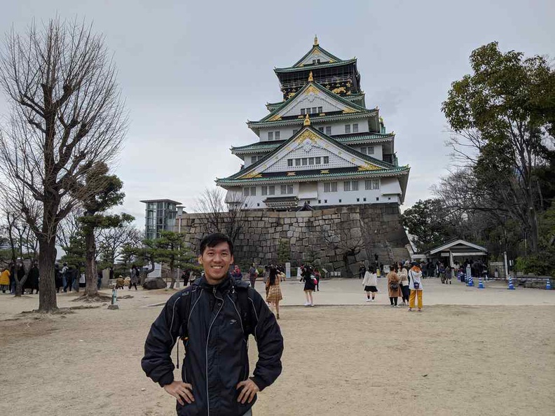 The historical Osaka castle, now a large public park