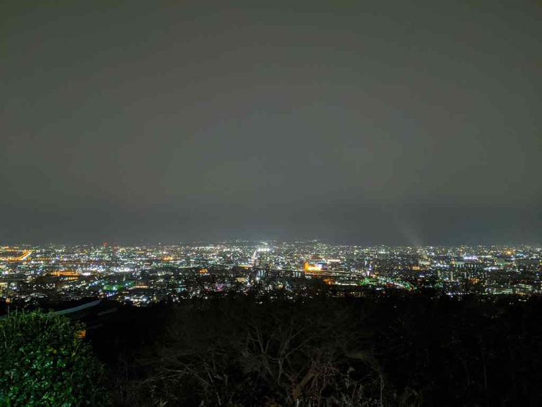 The only viewing point of Kyoto city on Inari Mountain, about a 3/4 way up the mountain