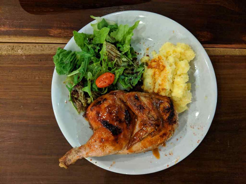 Sea salt Caramel Roast Chicken. A half chicken ($16.90), $27.90 for a whole chicken