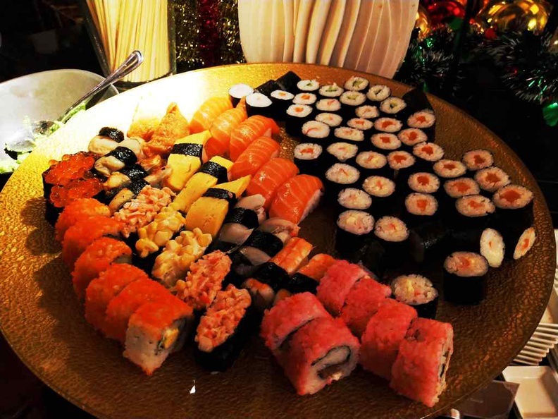 Sushi and Maki platters are replenished regularly but has quite a limited selection as pictured