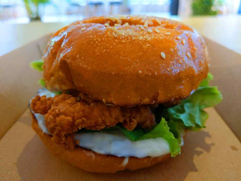 Hot chick burger ($7), a fried chicken burger