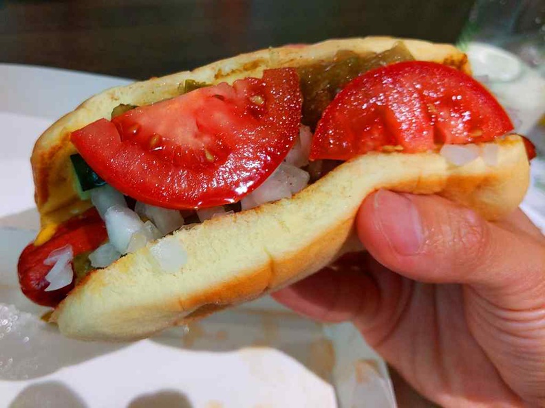 Shake Shack hot dog, 100% beef and vege goodness