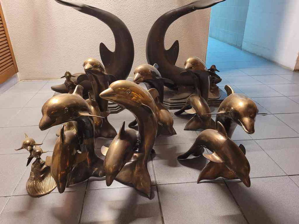 Dolphin sculptures