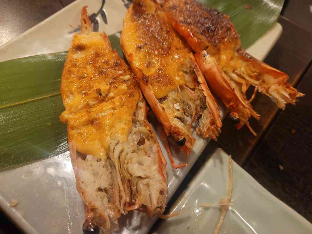 Grilled prawns