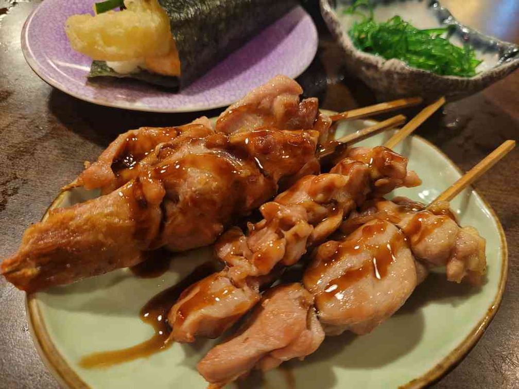 Yakitori grill sticks wraps up the offerings