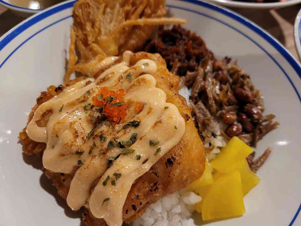 Mentaiko Dory Fillet goodness, it is tad like fish and chips on nasi lemak.