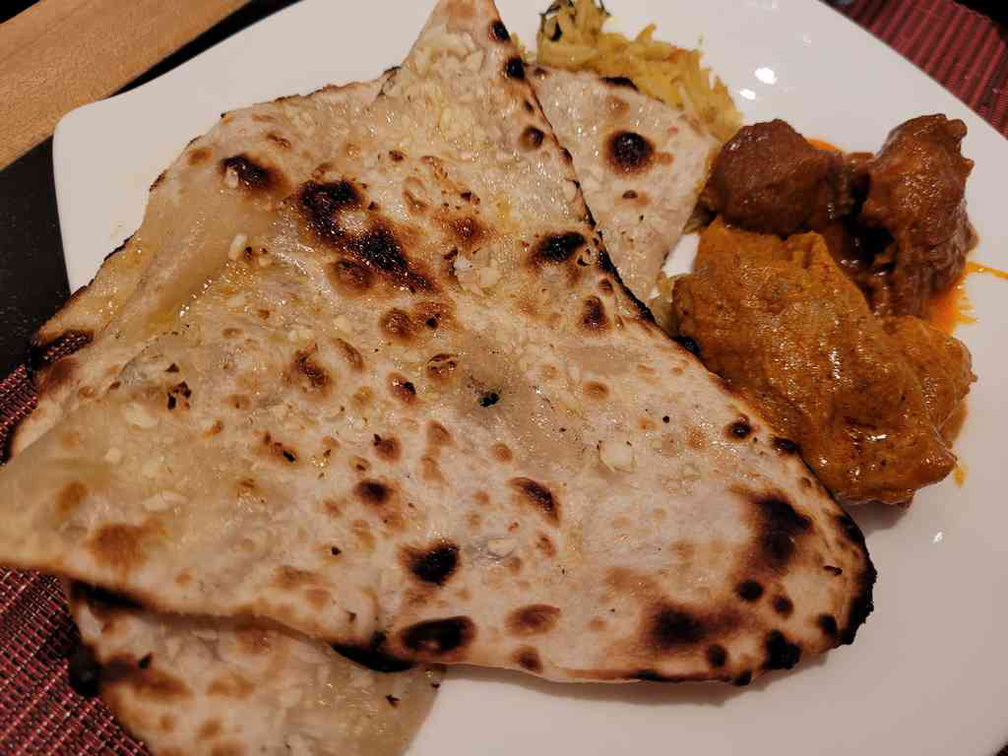 Indian nan bread, a staple offering of the outdoor Indian counter