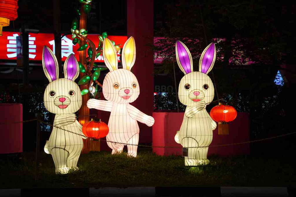 Lit Bunnys in the livery of Chinese New year animal lanterns