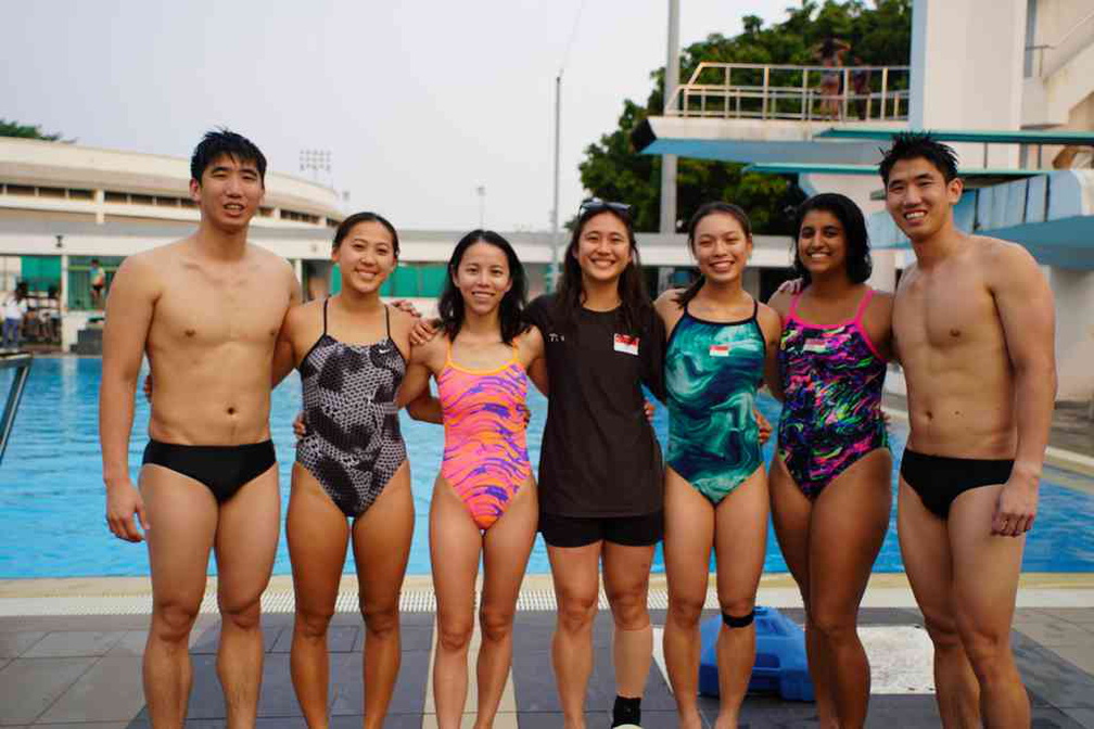 A gathering of Singapore Aquatics athletes