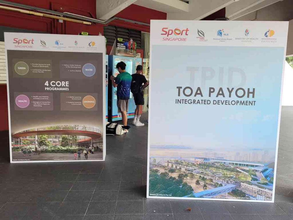 Displays of the new Toa Payoh integrated sports complex