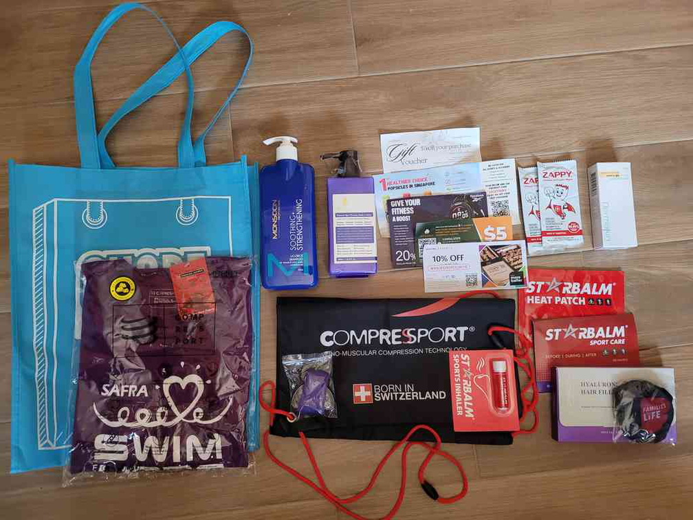 Swimmer goody bag entitlements