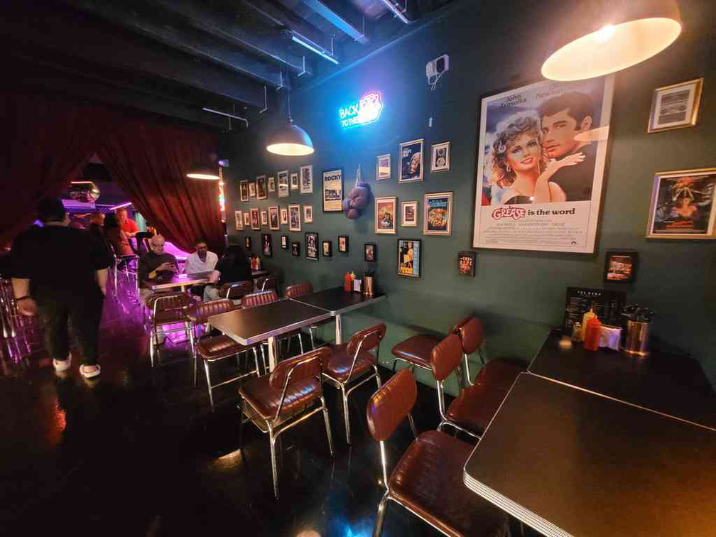 Bar restaurant dining interior with the retro vibe.