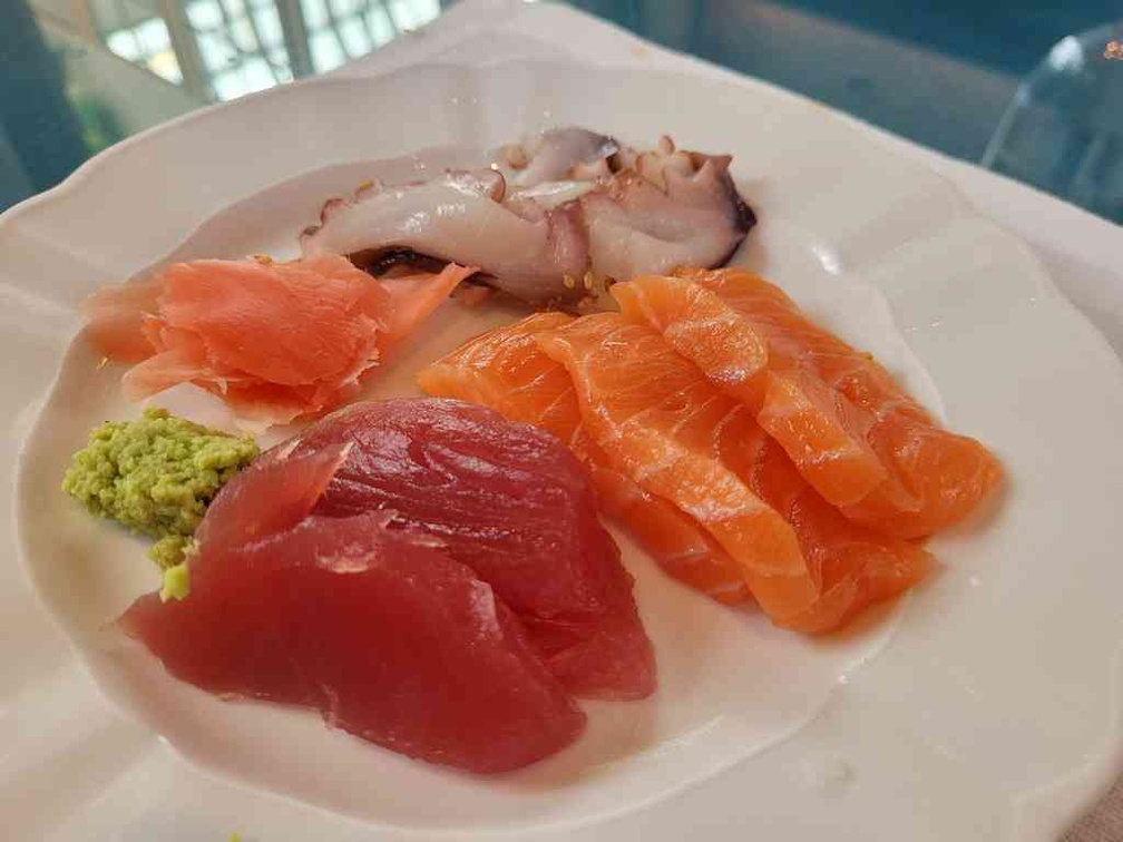 Sashimi selections are fresh with essential staples.