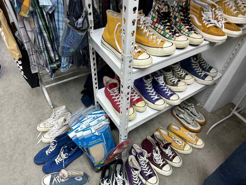 Classic converse shoes as some of the finds in shops here.