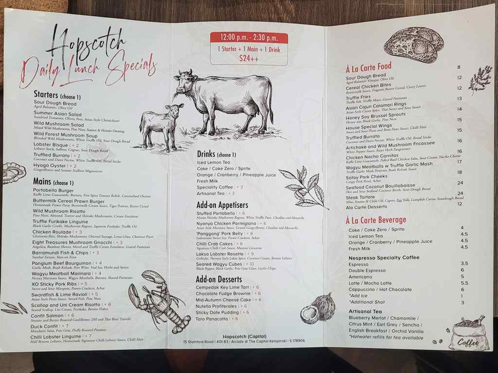 Hopscotch Bar Capitol menu.