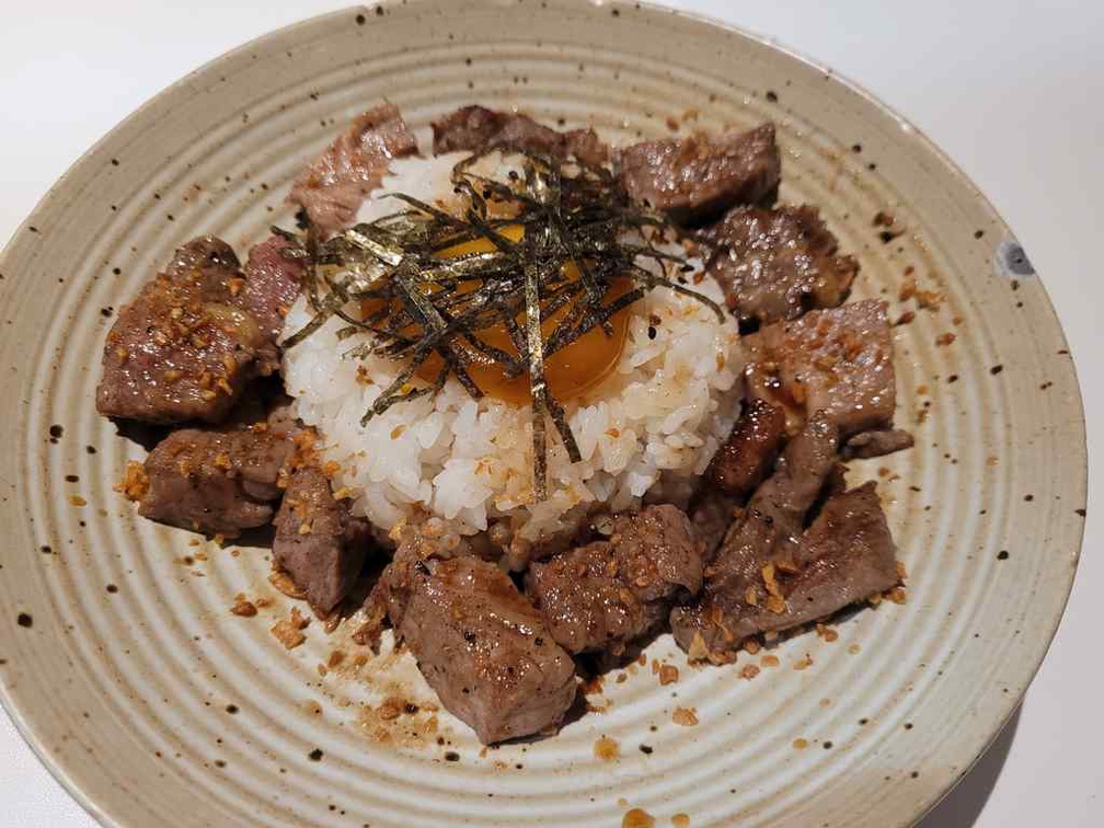 Gyu Don ($26) with chunky beef cubes.