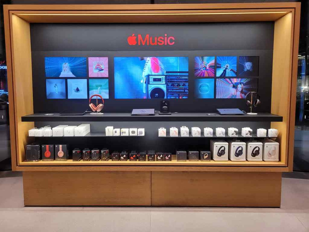 Apple music booths.