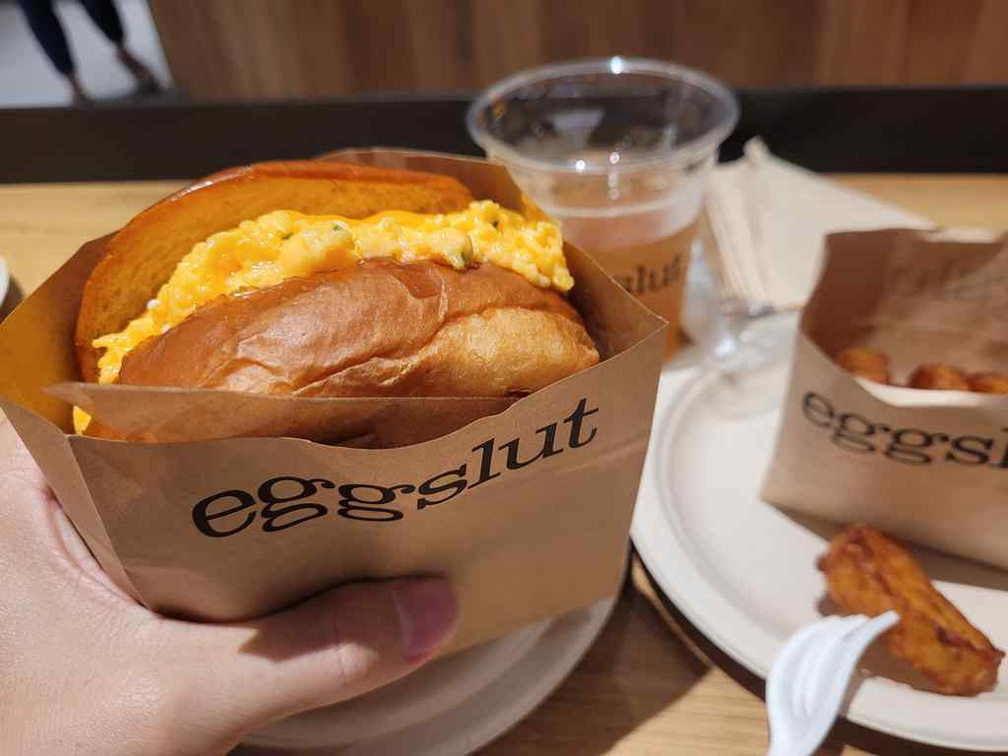 Dine-in at Eggslut Burgers.