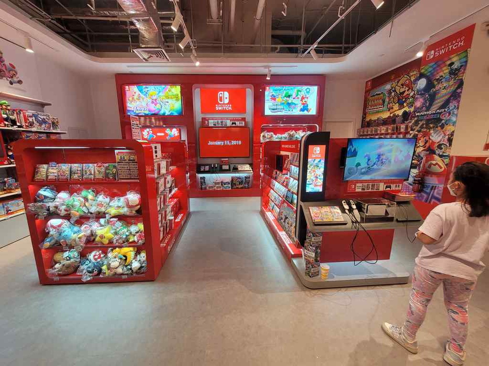 Nintendo gaming section with playable games.