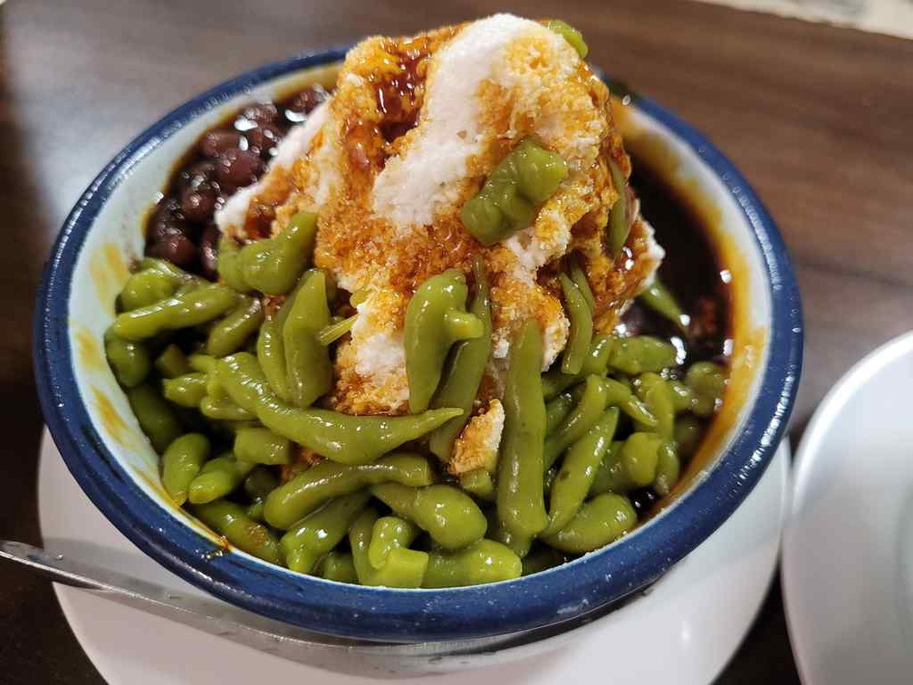 Chendol, a staple Singapore dessert ($4).