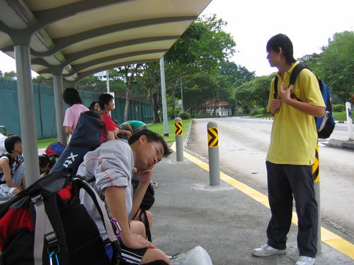 resting at busstops