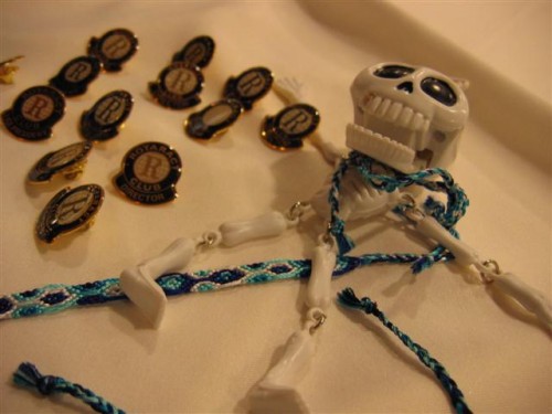 A shot of Nesh's Bones and our exco badges