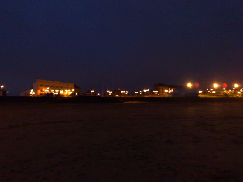 View of the island from the beach near the night