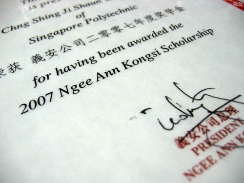 Ngee Ann Kongsi Scholarship 2007 Award Ceremony