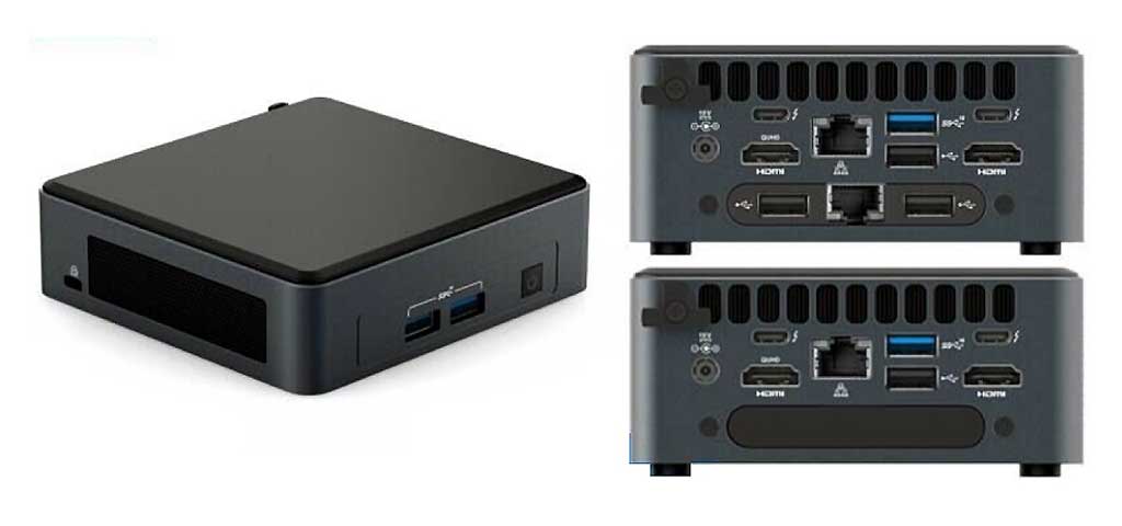 The tall NUC on the right with the xpandable add on module which can add a secondary output ports