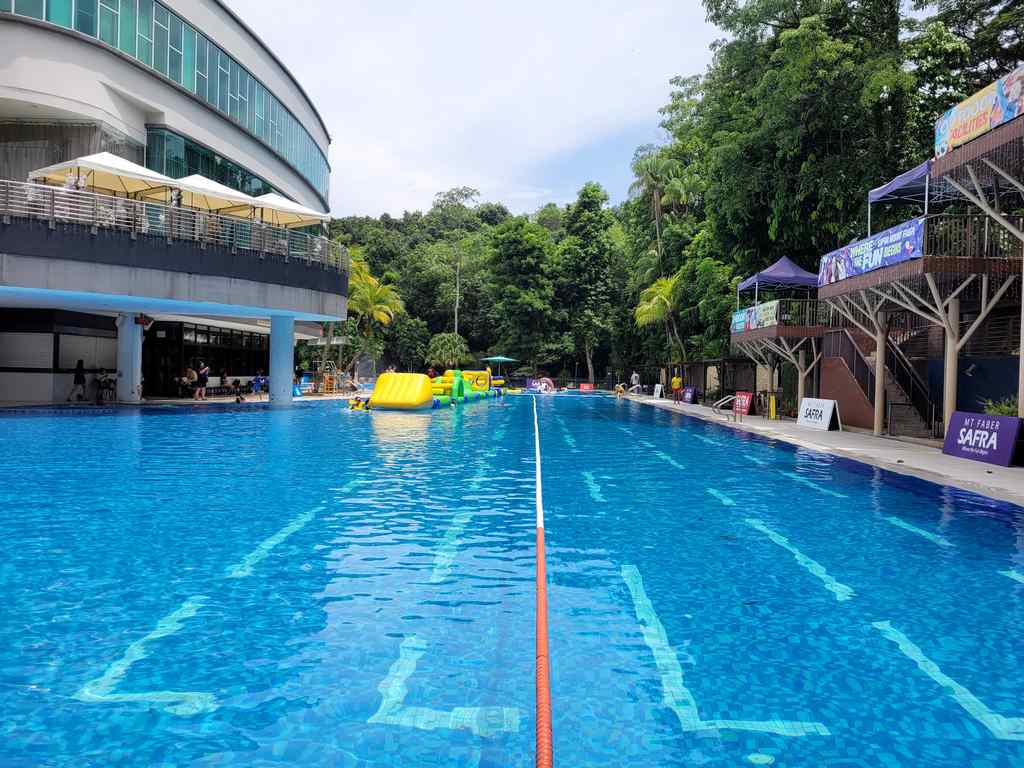 The event pool and dedicated swim lanes here at SAFRA club.